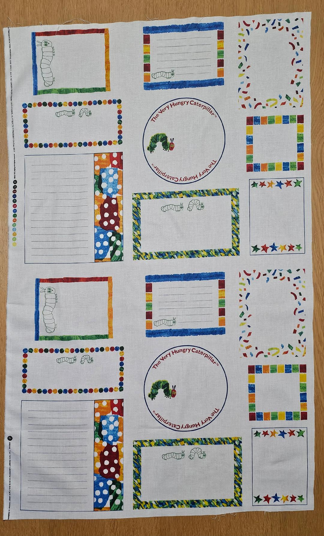 Fabric Panel - The Very Hungry Caterpillar Label - Panel 49