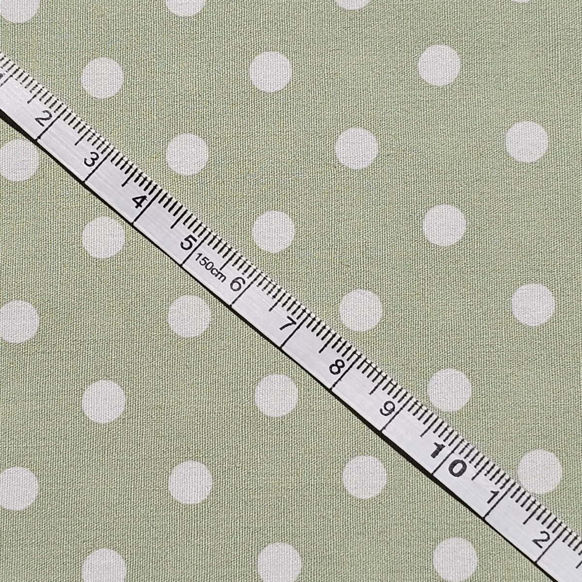 Sevenberry - Apple green with white dots S0026