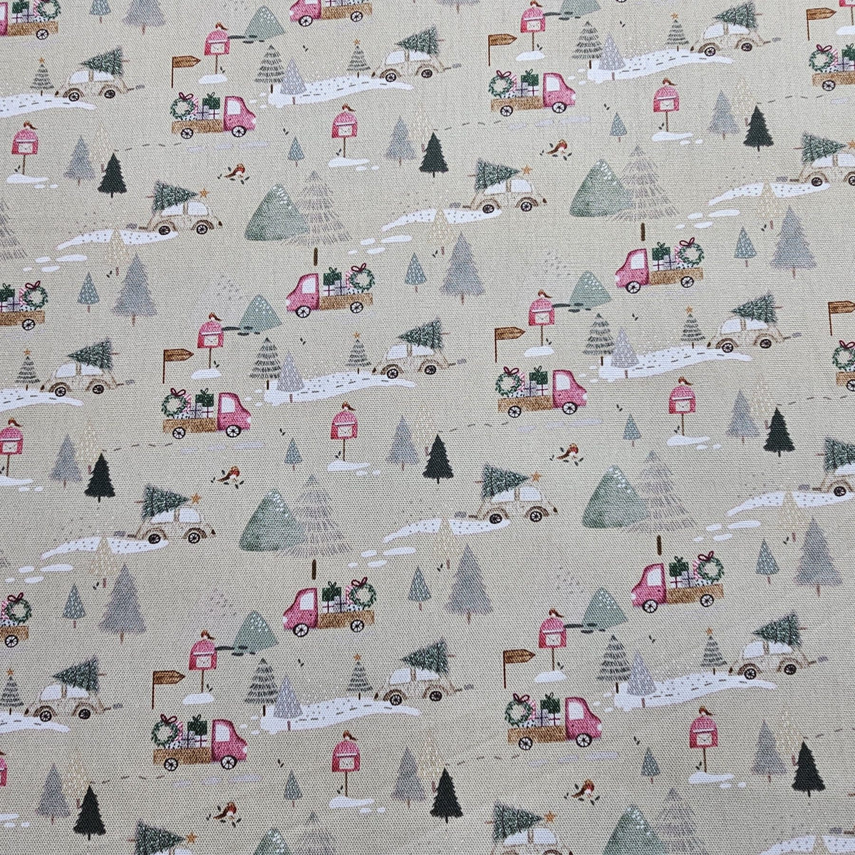Panama Weave 100% Plain Cotton Fabric - Christmas Design - CP003
