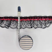 Medium Black & Pink Lace Trimmings - 3 metres - TP3005