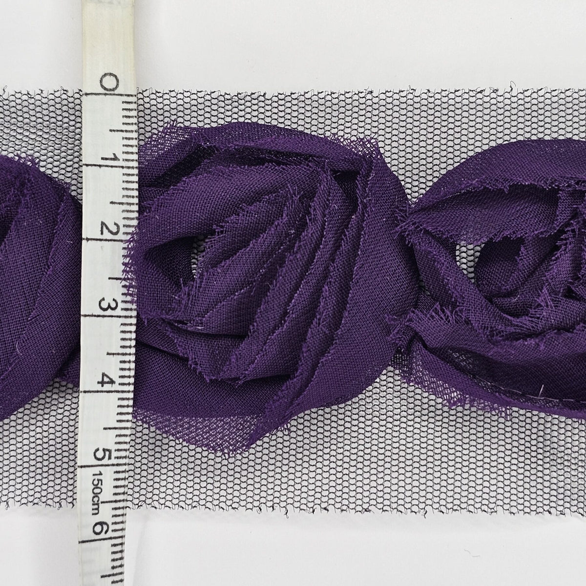 3D Flowers Large Purple Trimmings - 3 metres - TP3034