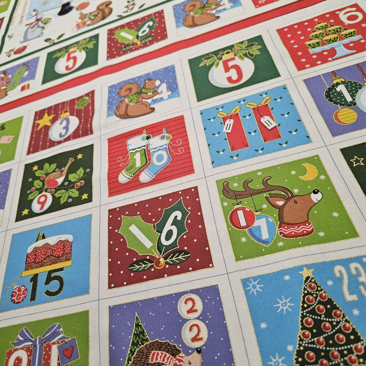 Fabric Panel - Merry Christmas Santa Advent Calendar - Panel 18