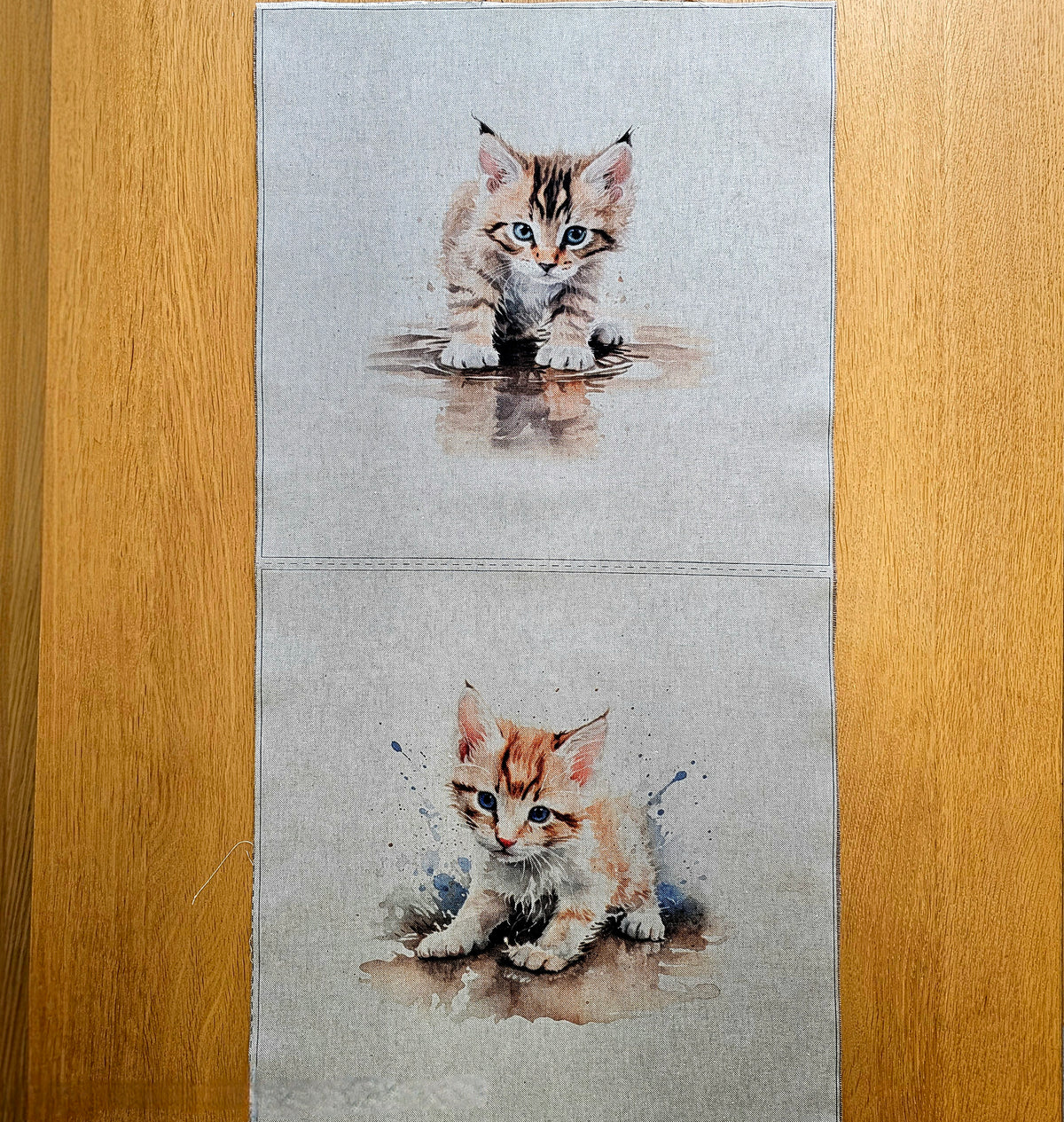 Fabric Panel - Puddle Kittens - Panel 41