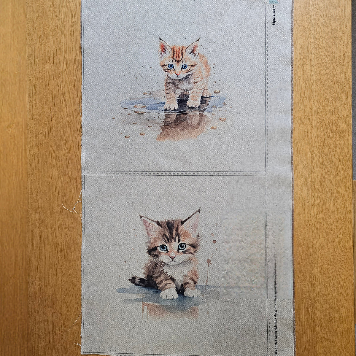 Fabric Panel - Puddle Kittens - Panel 43