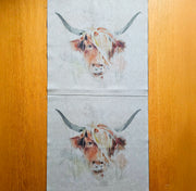 Fabric Panel - Highland Cow - Gobelin Panel 74