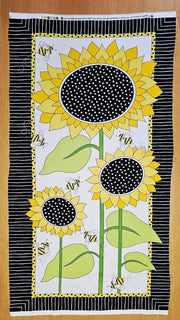 Fabric Panel - Pollinator Sunflower And Bees - Panel 54