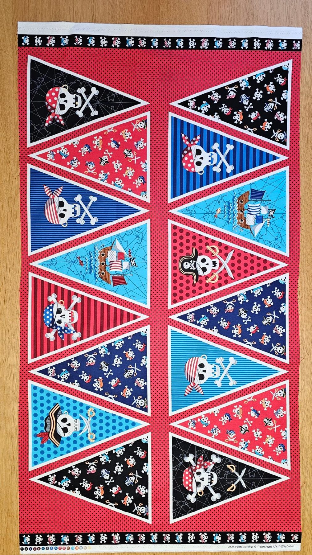 Fabric Panel - Pirate Bunting - Panel 29