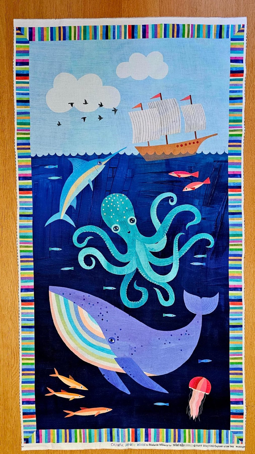 Fabric Panel - Colorful Aquatic World - Panel 30