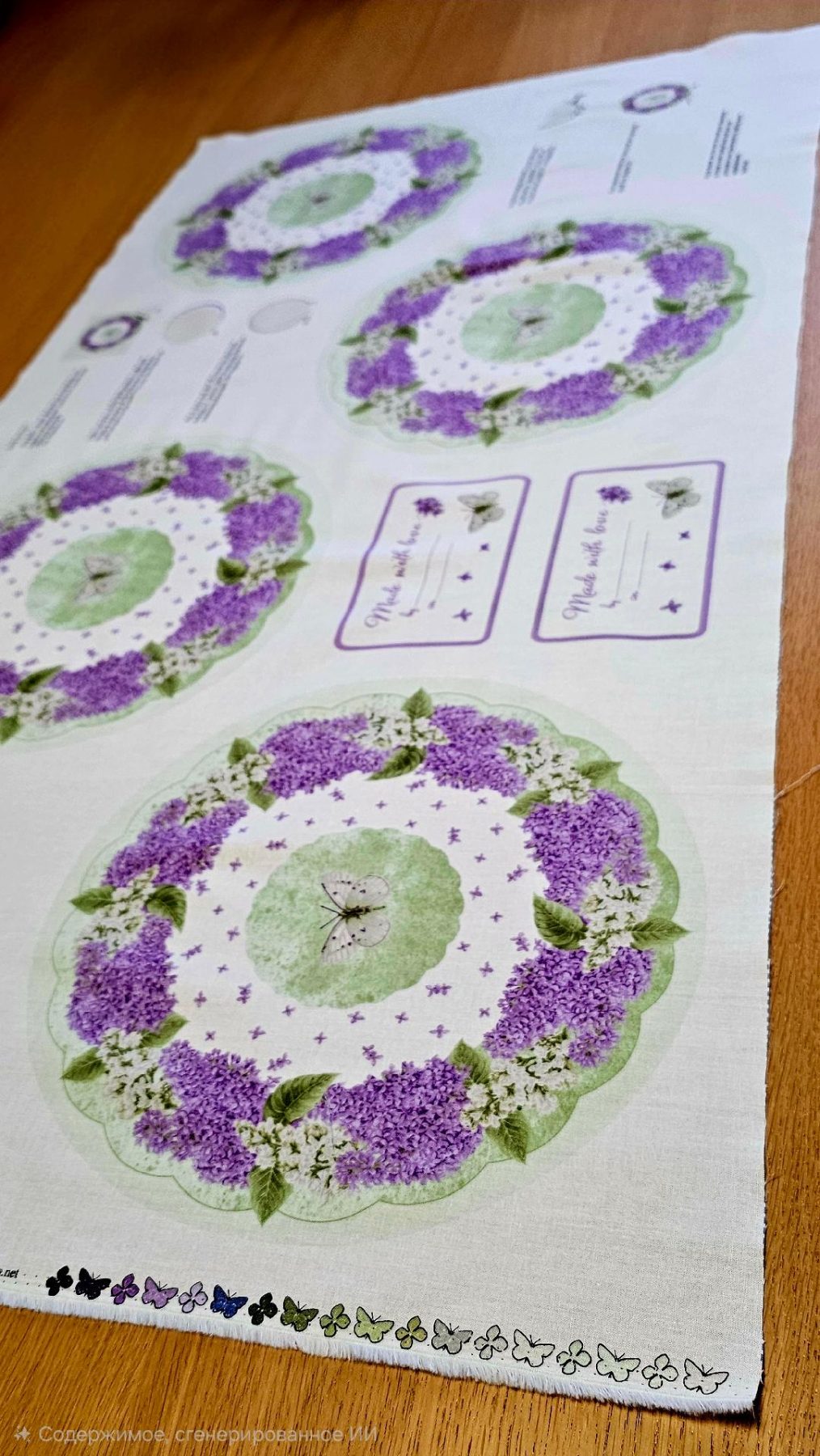 Fabric Panel - Bloomerang Placemats and Quilt Labels- Panel 21